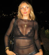 Sheer Stunner Long Sleeve Mesh Top