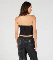 All Eyes On You Rhinestone Mesh Corset Top