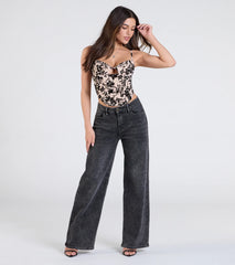 Sultry Desire Flocked Velvet Bustier