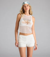 Ibiza Graphic Fishnet Tank Top