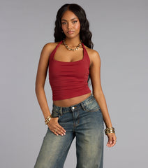 Twist and Turn Halter Crop Top