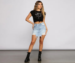 Got It From My Mama Crop Knot Tee