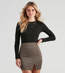 Long Sleeve Ribbed Basic Top