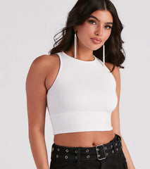 Hit Up The Basic Sleeveless Crop Top