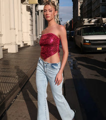 Caught My Eye Sequin Tie-Back Crop Top
