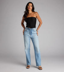 Tie It Up Strapless Lace Up Corset Top