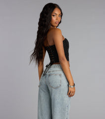 Lace Me in Luxe Rhinestone Corset Top