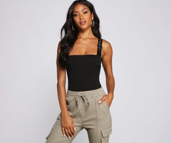 Edgy-Chic Sleeveless Bodysuit
