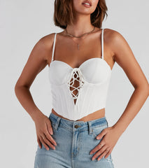Sultry Deets Lace-Up Corset Top