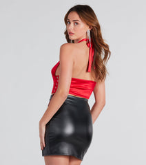 Not Over Satin Halter Corset Top