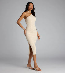 Luxe With No Limits Halter Midi Dress