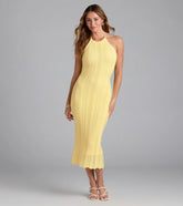 Sea Salt Vibes Halter Crochet Midi Dress