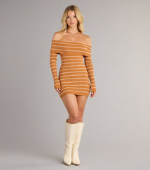 Cozy Flirt Striped Mini Dress