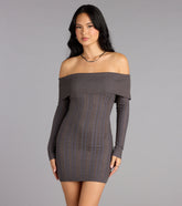 Cozy Allure Cable Knit Mini Dress