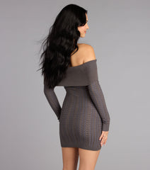 Cozy Allure Cable Knit Mini Dress