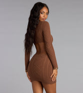 Knit to Stun Open Back Mini Dress