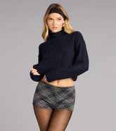 Snug Statement Cable Knit Crop Sweater