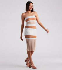 Weekend Date Striped Midi Sweater Dress