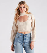 Fall Back In Love Cable Knit Topper