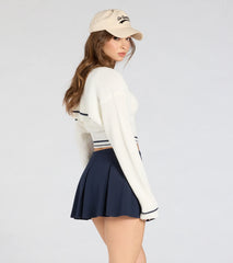 Striped And Stylish Knit Crop Bolero