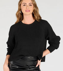 Comfiest Cutie Long Sleeve Waffle Knit Sweater