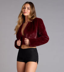 Faux The Drama Cropped Jacket