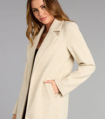 Chic Agenda Faux Wool Trench Coat