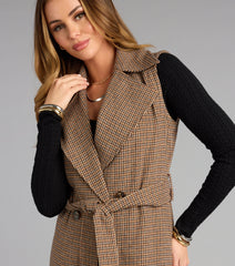 Checkmate Plaid Trench Vest