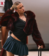 Drama Hour Faux Fur Cropped Jacket