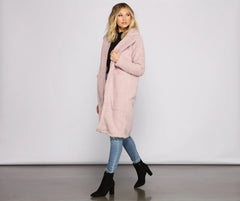 Fuzzy Fleece Long Teddy Coat