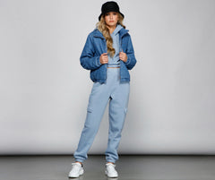 Stylish Layers Denim Puffer Jacket
