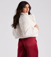 A Fabulous Vibe Faux Fur Crop Jacket