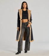 Runway Ready Convertible Faux Leather Trench Coat