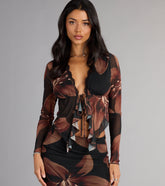 Sweet Escape Floral Tie Front Top