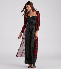 Sheer Intent Floral Mesh Duster