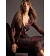 Wild Blossom Abstract Print Tie-Front Crop Top