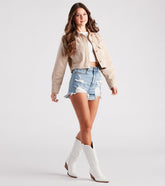 Casual Perfection Cropped Denim Shacket