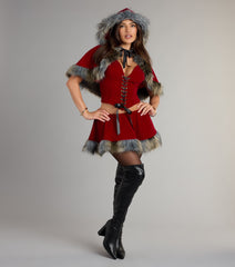 Little Red Velvet Hooded Cape