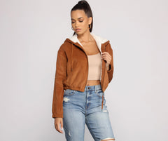 Corduroy Cutie Cropped Sherpa Jacket