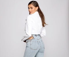 Edgy Chic Faux Leather Moto Jacket