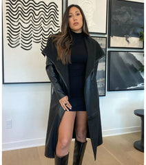 Elevated And Chic Faux Leather Trench