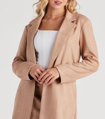 Prepped Success Plaid Long Blazer