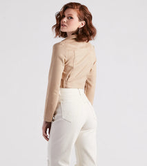 Edgy Soul Faux Suede Crop Moto Jacket