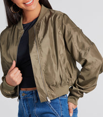 There She Goes Woven Bomber Jacket