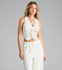 Power Moves Button Woven Vest