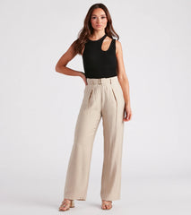 Show Up In Style Linen Wide Leg Trouser Pants