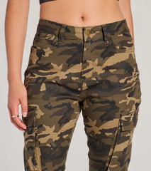 Casual Vibe Camo Cargo Bootcut Pants