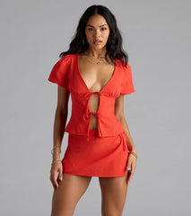 Easygoing Chic High-Rise Wrap Tie Skort