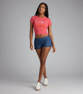 Frill Seeker Ruffled Denim Shorts