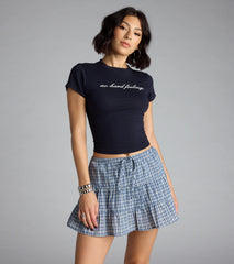 Prep It Up Ruffled Plaid Mid-Rise Skort